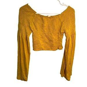 Tres Bien Smocked Top Mustard Yellow